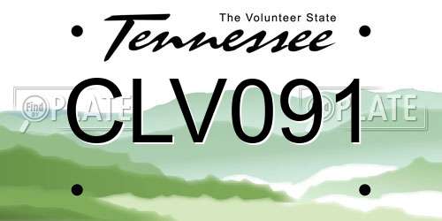 CLV091 Tennessee License Plate