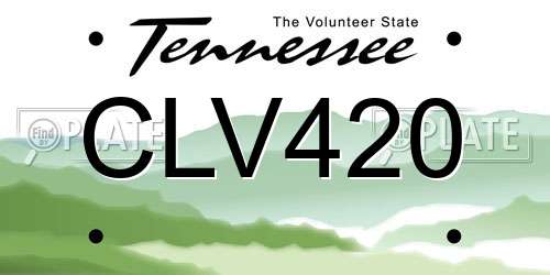 CLV420 Tennessee License Plate