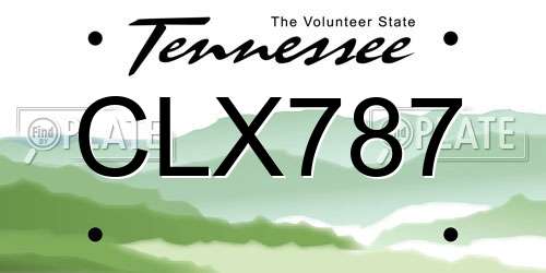 CLX787 Tennessee License Plate