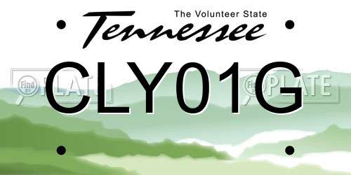 CLY01G Tennessee License Plate