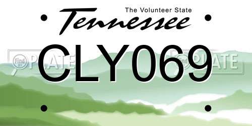 CLY069 Tennessee License Plate