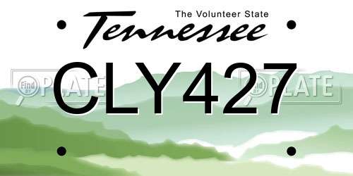 CLY427 Tennessee License Plate