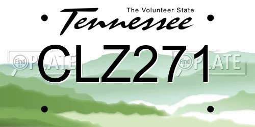 CLZ271 Tennessee License Plate