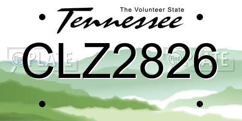 CLZ2826 Tennessee License Plate