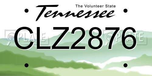 CLZ2876 Tennessee License Plate