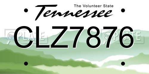 CLZ7876 Tennessee License Plate