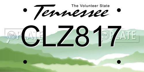 CLZ817 Tennessee License Plate
