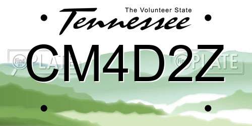 CM4D2Z Tennessee License Plate