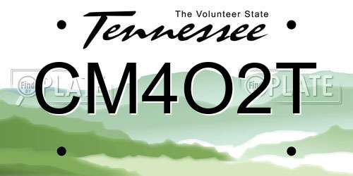 CM4O2T Tennessee License Plate