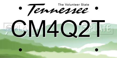 CM4Q2T Tennessee License Plate