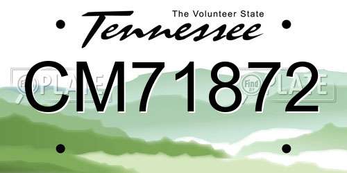 CM71872 Tennessee License Plate
