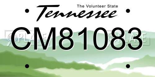 CM81083 Tennessee License Plate