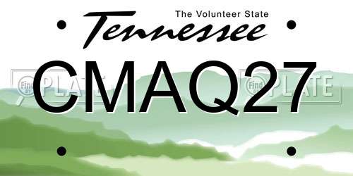 CMAQ27 Tennessee License Plate
