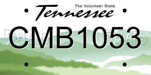 CMB1053 Tennessee License Plate