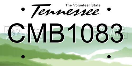 CMB1083 Tennessee License Plate