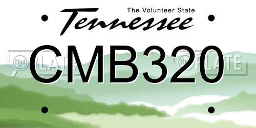 CMB320 Tennessee License Plate