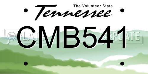 CMB541 Tennessee License Plate