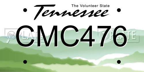 CMC476 Tennessee License Plate