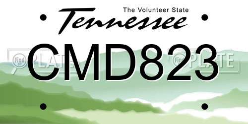 CMD823 Tennessee License Plate