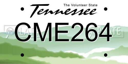 CME264 Tennessee License Plate