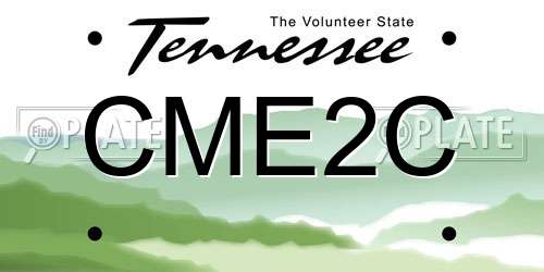 CME2C Tennessee License Plate