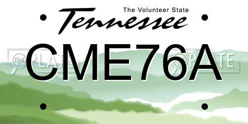 CME76A Tennessee License Plate