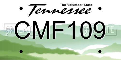 CMF109 Tennessee License Plate