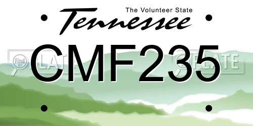 CMF235 Tennessee License Plate