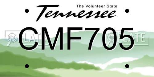 CMF705 Tennessee License Plate