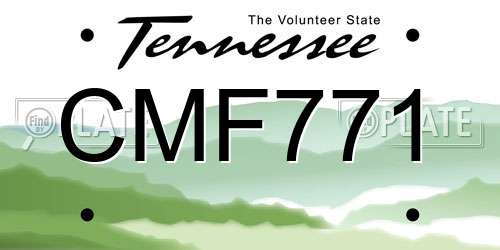 CMF771 Tennessee License Plate