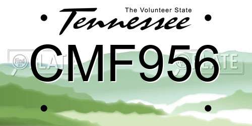 CMF956 Tennessee License Plate