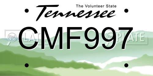 CMF997 Tennessee License Plate