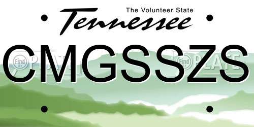 CMGSSZS Tennessee License Plate