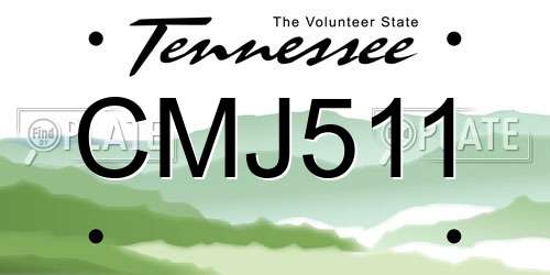 CMJ511 Tennessee License Plate