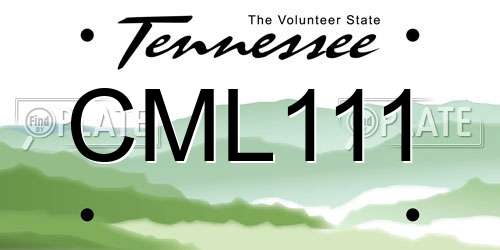 CML111 Tennessee License Plate