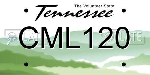 CML120 Tennessee License Plate