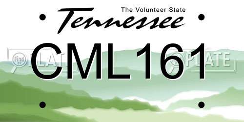 CML161 Tennessee License Plate