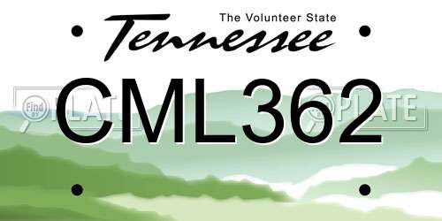 CML362 Tennessee License Plate