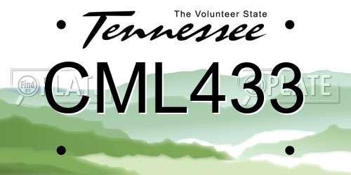 CML433 Tennessee License Plate