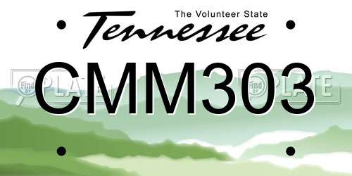 CMM303 Tennessee License Plate