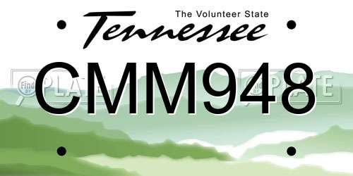 CMM948 Tennessee License Plate