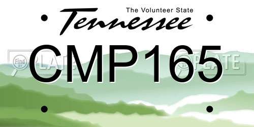 CMP165 Tennessee License Plate