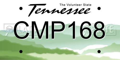 CMP168 Tennessee License Plate