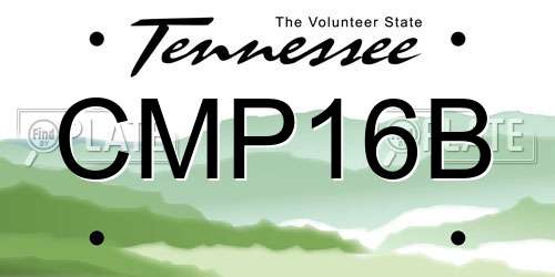 CMP16B Tennessee License Plate