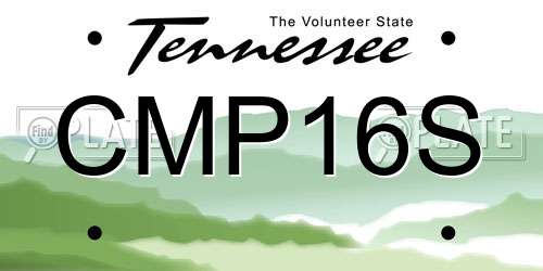 CMP16S Tennessee License Plate