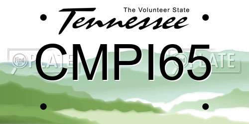 CMPI65 Tennessee License Plate