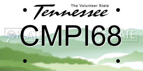 CMPI68 Tennessee License Plate