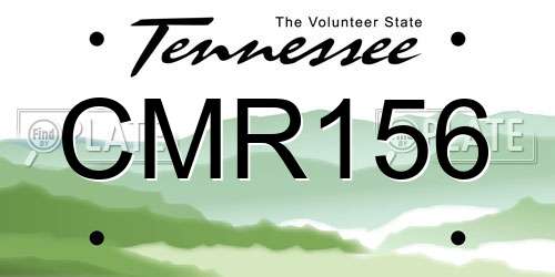 CMR156 Tennessee License Plate