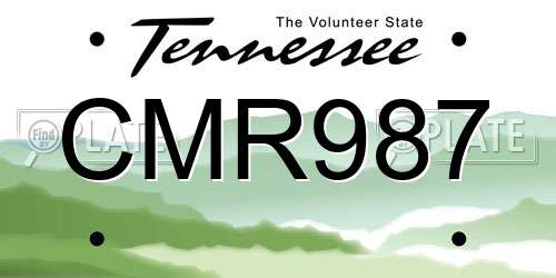 CMR987 Tennessee License Plate