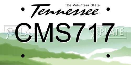 CMS717 Tennessee License Plate